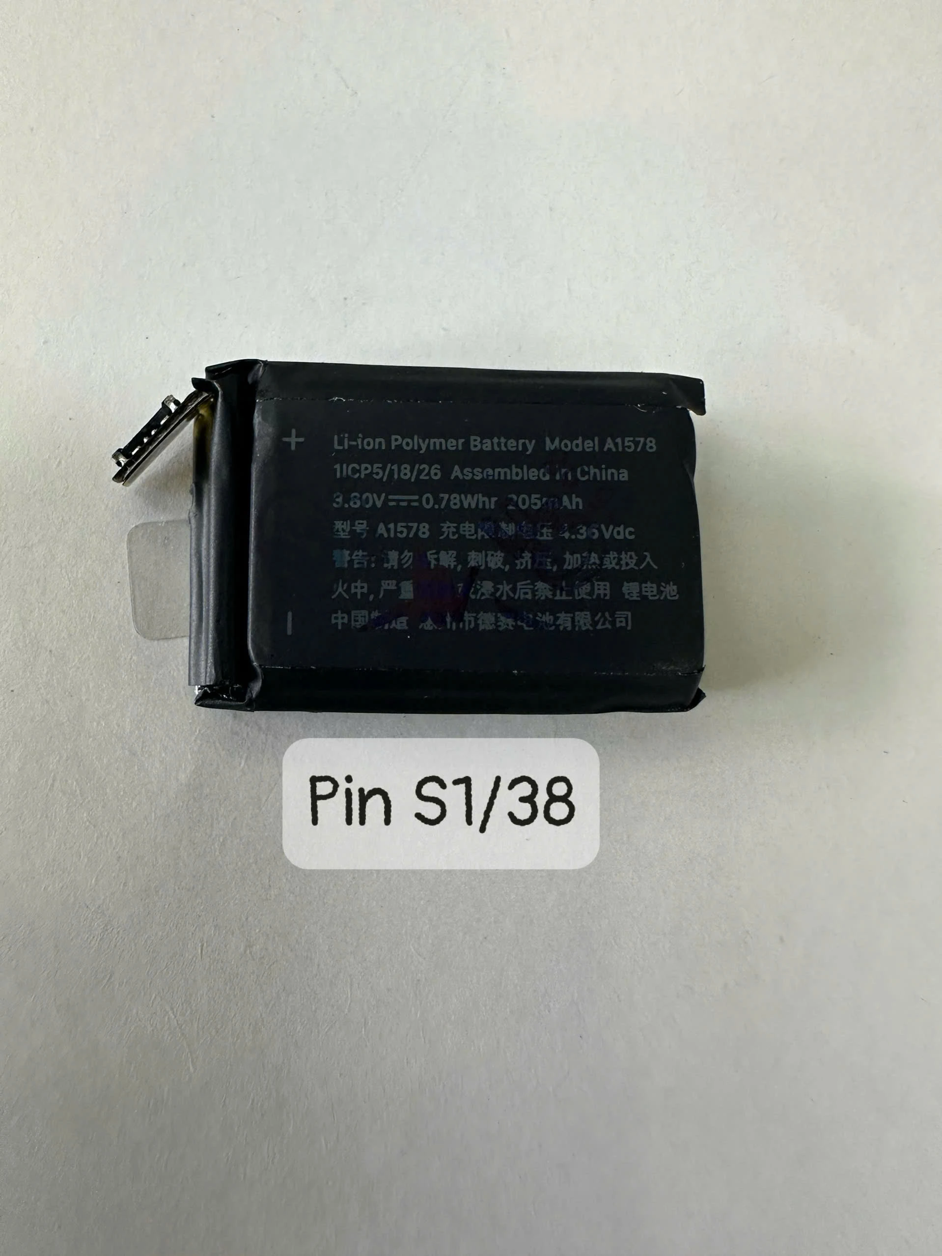 Pin Apple Watch Series 1 Zin Bóc Máy – 38mm & 42mm | Model A1802 A1803 | Dung Lượng 100% – Tương Thích Chuẩn
